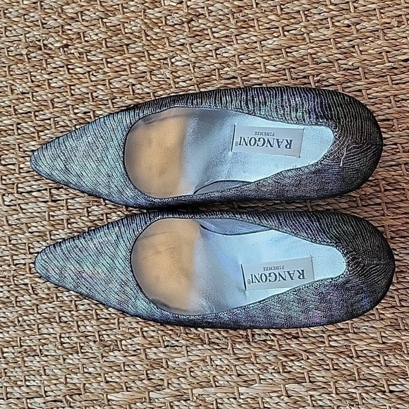 RANGONI FIRENZE rainbow metalic all leather heel.  Pointed toe.  Size is 9. - Picture 2 of 12